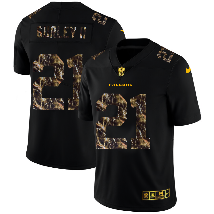 2020 Atlanta Falcons #21 Todd Gurley II Men Black Nike Flocked Lightning Vapor Limited NFL Jersey->customized nfl jersey->Custom Jersey